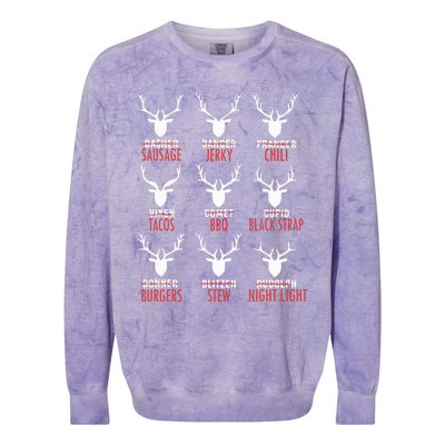 Deer Sausage Jerky Chili Tacos Bbq  Colorblast Crewneck Sweatshirt