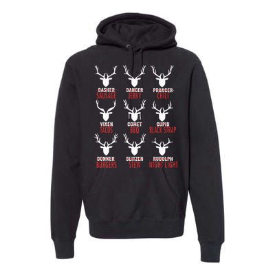 Deer Sausage Jerky Chili Tacos Bbq  Premium Hoodie