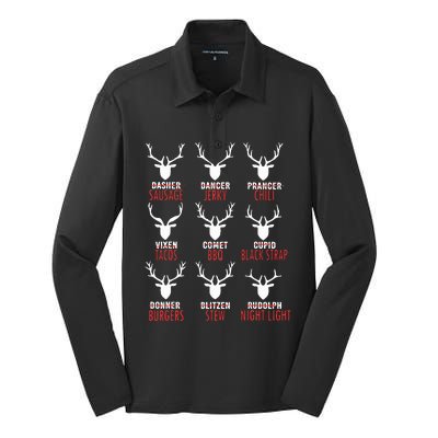 Deer Sausage Jerky Chili Tacos Bbq  Silk Touch Performance Long Sleeve Polo