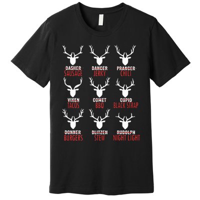 Deer Sausage Jerky Chili Tacos Bbq  Premium T-Shirt