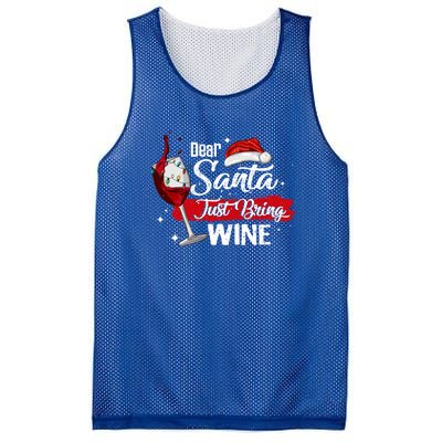 Dear Santa Just Bring Wine It Is My Perfect Christmas Funny Gift Mesh Reversible Basketball Jersey Tank