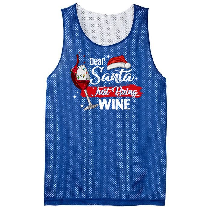 Dear Santa Just Bring Wine It Is My Perfect Christmas Funny Gift Mesh Reversible Basketball Jersey Tank