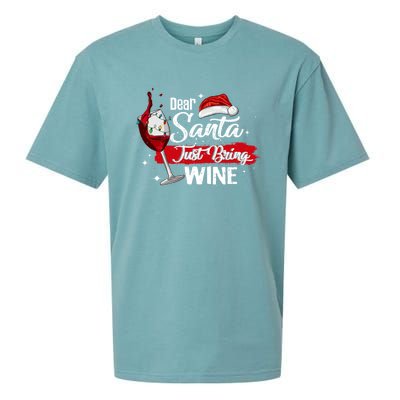 Dear Santa Just Bring Wine It Is My Perfect Christmas Funny Gift Sueded Cloud Jersey T-Shirt