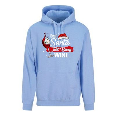 Dear Santa Just Bring Wine It Is My Perfect Christmas Funny Gift Unisex Surf Hoodie