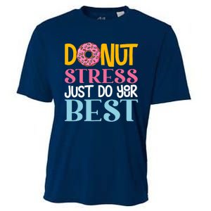 Donut Stress Just Do Your Best Rock The Test Day Teacher Cooling Performance Crew T-Shirt