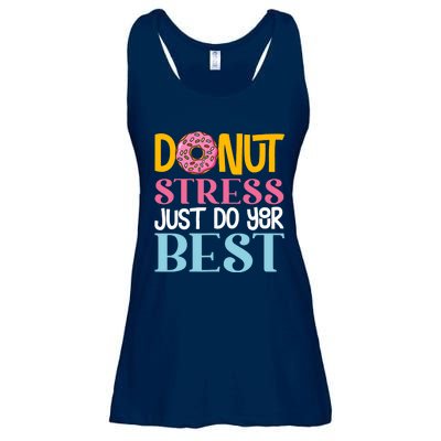 Donut Stress Just Do Your Best Rock The Test Day Teacher Ladies Essential Flowy Tank