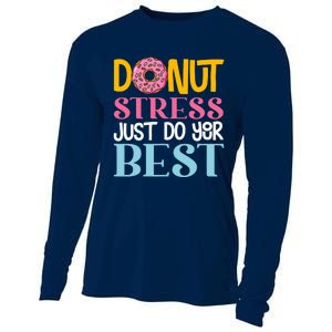 Donut Stress Just Do Your Best Rock The Test Day Teacher Cooling Performance Long Sleeve Crew