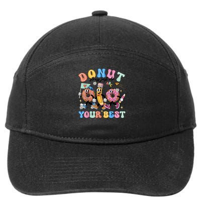 Donut Stress Just Do Your Best Groovy Testing Day 7-Panel Snapback Hat