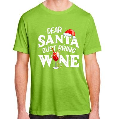 Dear Santa Just Bring Wine Funny Christmas Adult ChromaSoft Performance T-Shirt