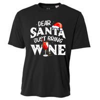 Dear Santa Just Bring Wine Funny Christmas Cooling Performance Crew T-Shirt