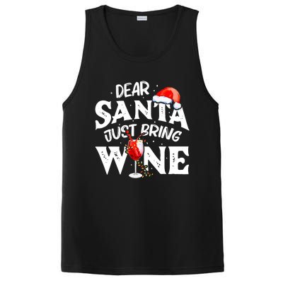 Dear Santa Just Bring Wine Funny Christmas PosiCharge Competitor Tank