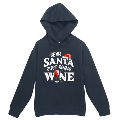 Dear Santa Just Bring Wine Funny Christmas Urban Pullover Hoodie