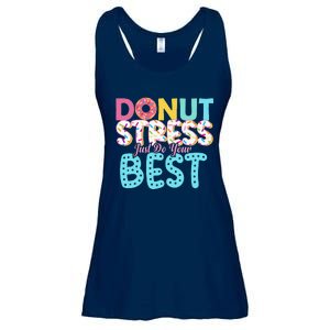 Donut Stress Just Do Your Best Teachers Testing Day Ladies Essential Flowy Tank