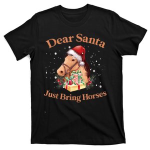 Dear Santa Just Bring Horses Christmas Horse Lovers Xmas T-Shirt