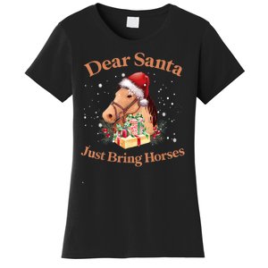 Dear Santa Just Bring Horses Christmas Horse Lovers Xmas Women's T-Shirt