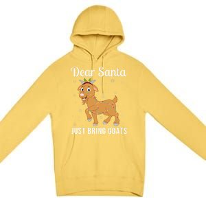 Dear Santa Just Bring Goats Cute Christmas Animal Xmas Long Sleeve Premium Pullover Hoodie