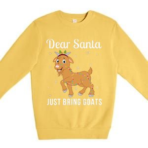 Dear Santa Just Bring Goats Cute Christmas Animal Xmas Long Sleeve Premium Crewneck Sweatshirt