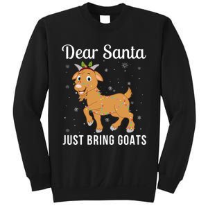 Dear Santa Just Bring Goats Cute Christmas Animal Xmas Long Sleeve Sweatshirt