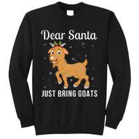 Dear Santa Just Bring Goats Cute Christmas Animal Xmas Long Sleeve Sweatshirt