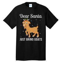 Dear Santa Just Bring Goats Cute Christmas Animal Xmas Long Sleeve Tall T-Shirt