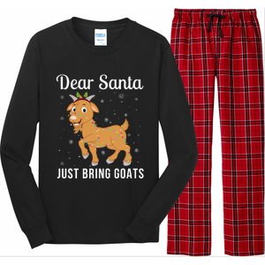 Dear Santa Just Bring Goats Cute Christmas Animal Xmas Long Sleeve Long Sleeve Pajama Set