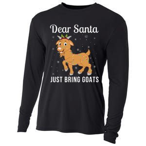 Dear Santa Just Bring Goats Cute Christmas Animal Xmas Long Sleeve Cooling Performance Long Sleeve Crew