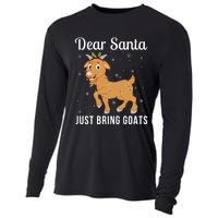 Dear Santa Just Bring Goats Cute Christmas Animal Xmas Long Sleeve Cooling Performance Long Sleeve Crew