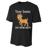 Dear Santa Just Bring Goats Cute Christmas Animal Xmas Long Sleeve Performance Sprint T-Shirt