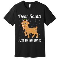 Dear Santa Just Bring Goats Cute Christmas Animal Xmas Long Sleeve Premium T-Shirt