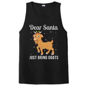 Dear Santa Just Bring Goats Cute Christmas Animal Xmas Long Sleeve PosiCharge Competitor Tank