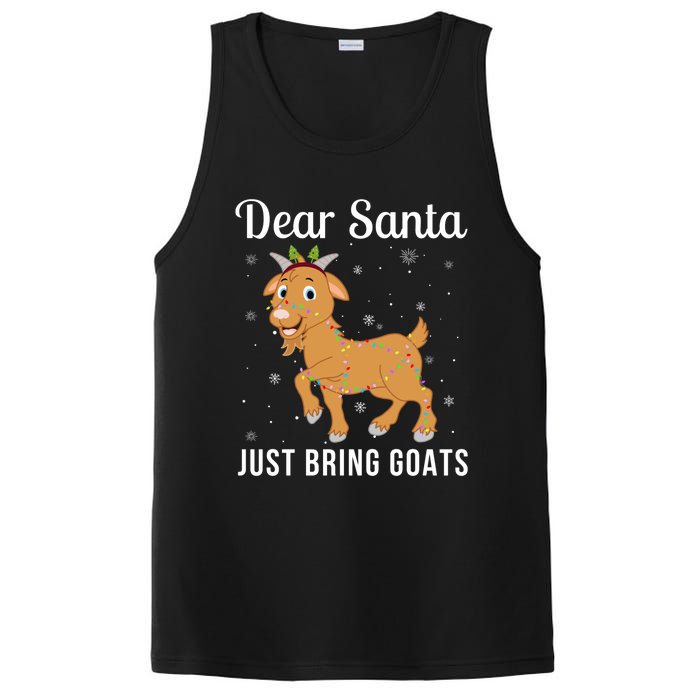 Dear Santa Just Bring Goats Cute Christmas Animal Xmas Long Sleeve PosiCharge Competitor Tank