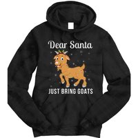 Dear Santa Just Bring Goats Cute Christmas Animal Xmas Long Sleeve Tie Dye Hoodie