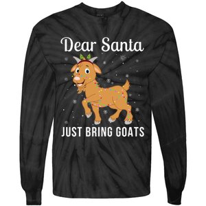 Dear Santa Just Bring Goats Cute Christmas Animal Xmas Long Sleeve Tie-Dye Long Sleeve Shirt