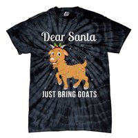 Dear Santa Just Bring Goats Cute Christmas Animal Xmas Long Sleeve Tie-Dye T-Shirt