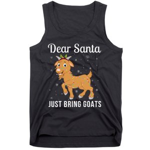 Dear Santa Just Bring Goats Cute Christmas Animal Xmas Long Sleeve Tank Top