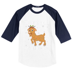 Dear Santa Just Bring Goats Cute Christmas Animal Xmas Long Sleeve Baseball Sleeve Shirt