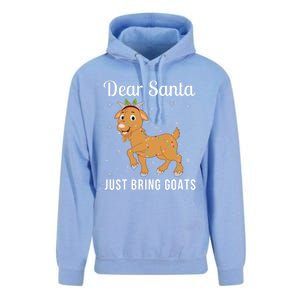 Dear Santa Just Bring Goats Cute Christmas Animal Xmas Long Sleeve Unisex Surf Hoodie