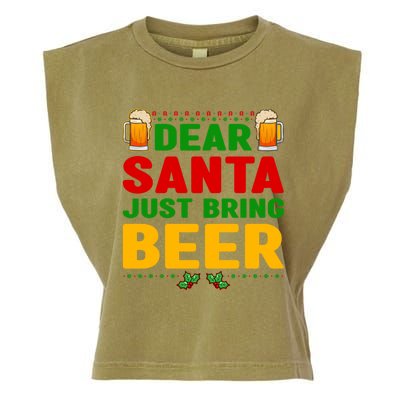 Dear Santa Just Bring Beer Great Gift Garment-Dyed Women's Muscle Tee