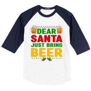 Dear Santa Just Bring Beer Great Gift Baseball Sleeve Shirt