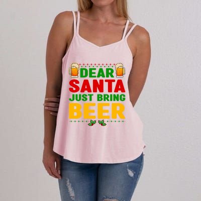 Dear Santa Just Bring Beer Great Gift Women's Strappy Tank