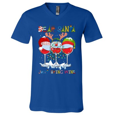 Dear Santa Just Bring Wine Gift V-Neck T-Shirt