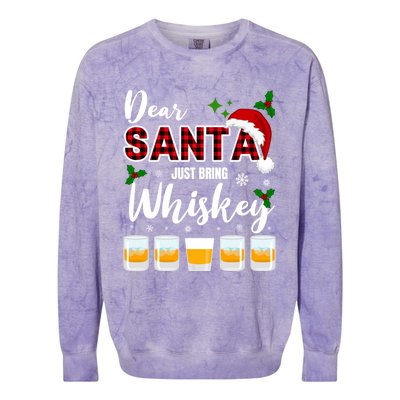 Dear Santa Just Bring Whiskey Cute Gift Colorblast Crewneck Sweatshirt