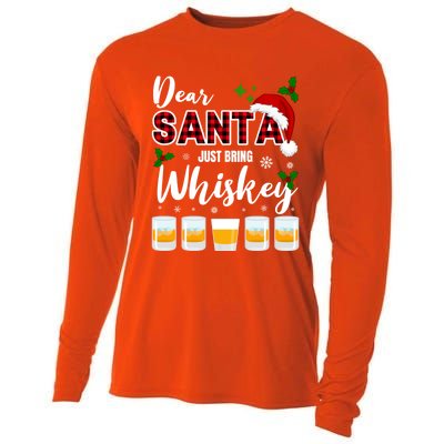 Dear Santa Just Bring Whiskey Cute Gift Cooling Performance Long Sleeve Crew