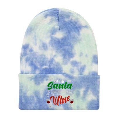 Dear Santa Just Bring Wine Glass Cellar Party Xmas Alcohol Cute Gift Tie Dye 12in Knit Beanie