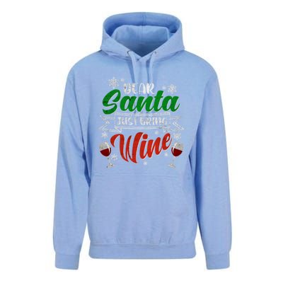 Dear Santa Just Bring Wine Glass Cellar Party Xmas Alcohol Cute Gift Unisex Surf Hoodie