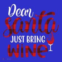 Dear Santa Just Bring Wine Funny Wine Meme Buffalo Plaid Gift Baby Bodysuit