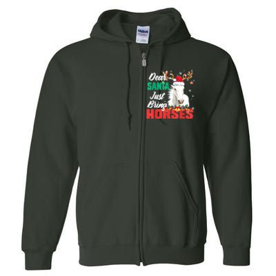 Dear Santa Just Bring Horses Lovers Christmas Xmas Women Full Zip Hoodie