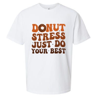 Donut Stress Just Do Your Best Rock The Test Day Teachers Sueded Cloud Jersey T-Shirt