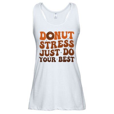 Donut Stress Just Do Your Best Rock The Test Day Teachers Ladies Essential Flowy Tank