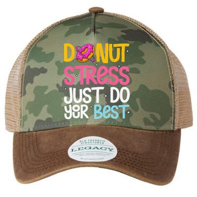Donut Stress Just Do Your Best Rock The Test Day Teacher Legacy Tie Dye Trucker Hat